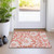 2' X 3' Salmon and Ivory Floral Washable Non Skid Indoor Outdoor Area Rug