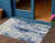 3' X 5' Navy Blue And Ivory Abstract Washable Indoor Outdoor Area Rug Transitional Style - Navy Blue, Ivory Color