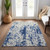 3' X 5' Navy Blue And Ivory Abstract Washable Indoor Outdoor Area Rug Transitional Style - Navy Blue, Ivory Color