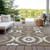 3' X 5' Brown Beige And Taupe Medallion Washable Indoor Outdoor Area Rug