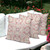 Set of Three 16" X 16" Pink and White Botanical Indoor Outdoor Throw Pillow Polyester
