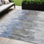 5' X 8' Blue Gray And Silver Abstract Washable Indoor Outdoor Area Rug