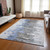 5' X 8' Blue Gray And Silver Abstract Washable Indoor Outdoor Area Rug