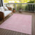 5' X 8' Pink And Ivory Geometric Washable Indoor Outdoor Area Rug Transitional Style - Pink, Ivory Color