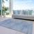 5' X 8' Denim Blue And Sky Blue Abstract Washable Indoor Outdoor Area Rug Transitional Style - Denim Blue, Sky Blue Color