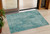 3' X 5' Teal Blue And Gray Geometric Washable Indoor Outdoor Area Rug