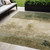 5' X 8' Fern Green And Beige Abstract Washable Indoor Outdoor Area Rug