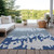5' X 8' Sky Blue And Denim Blue Abstract Washable Indoor Outdoor Area Rug - 880016786965