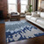 5' X 8' Sky Blue And Denim Blue Abstract Washable Indoor Outdoor Area Rug - 880016786965