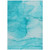 5' X 8' Teal Abstract Washable Non Skid Indoor Outdoor Area Rug Transitional Style - Teal Blue Color