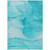 5' X 8' Teal Abstract Washable Non Skid Indoor Outdoor Area Rug Transitional Style - Teal Blue Color