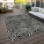 5' X 8' Black And Ivory Abstract Washable Indoor Outdoor Area Rug Transitional Style - Black, Ivory Color