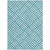 5' X 8' Teal Blue And Ivory Geometric Washable Indoor Outdoor Area Rug - Teal Blue, Ivory