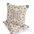 Set of Two 16" X 16" Blue and Off White Blown Seam Floral Indoor Outdoor Throw Pillow Polyester Home Accent