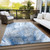 5' X 8' Navy and Gray Abstract Washable Non Skid Indoor Outdoor Area Rug