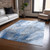 5' X 8' Navy and Gray Abstract Washable Non Skid Indoor Outdoor Area Rug
