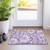 2' X 3' Purple and Ivory Floral Washable Non Skid Indoor Outdoor Area Rug