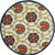 4' Navy Blue Beige Green Blue And Red Round Floral Indoor Outdoor Area Rug