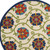4' Navy Blue Beige Green Blue And Red Round Floral Indoor Outdoor Area Rug