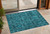 3' X 5' Teal Floral Medallion Washable Non Skid Indoor Outdoor Area Rug - Teal Blue