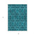 3' X 5' Teal Floral Medallion Washable Non Skid Indoor Outdoor Area Rug - Teal Blue