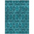 3' X 5' Teal Floral Medallion Washable Non Skid Indoor Outdoor Area Rug - Teal Blue