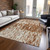 5' X 8' Orange And Ivory Abstract Washable Indoor Outdoor Area Rug Transitional Style - Orange, Ivory Color