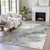 5' X 8' Green And Gray Abstract Washable Indoor Outdoor Area Rug - Green, Gray