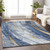 5' X 8' Blue Gold And Ivory Abstract Washable Indoor Outdoor Area Rug