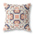 18" X 18" Inch Off White And Blue Floral Blown Seam Suede Throw Pillow