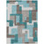 5' X 8' Teal Blue Aqua And Beige Abstract Washable Indoor Outdoor Area Rug