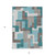 5' X 8' Teal Blue Aqua And Beige Abstract Washable Indoor Outdoor Area Rug