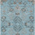 5' X 8' Sky Blue Gray And Charcoal Floral Washable Indoor Outdoor Area Rug