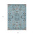 5' X 8' Sky Blue Gray And Charcoal Floral Washable Indoor Outdoor Area Rug