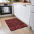 2' X 3' Burgundy and Black Floral Medallion Washable Non Skid Indoor Outdoor Area Rug
