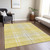 5' X 8' Yellow Black And Ivory Plaid Washable Indoor Outdoor Area Rug