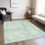 5' X 8' Mint Green And Blue Abstract Washable Indoor Outdoor Area Rug