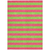 3' X 5' Green and Red Striped Washable Non Skid Indoor Outdoor Area Rug