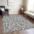 3' X 5' Gray And Ivory Geometric Washable Indoor Outdoor Area Rug Transitional Style - Gray, Ivory Color
