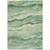 5' X 8' Green Striped Washable Indoor Outdoor Area Rug