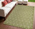 4' X 6' Green And Ivory Geometric Indoor Outdoor Area Rug
