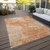 5' X 8' Salmon Peach And Ivory Nautical Washable Indoor Outdoor Area Rug