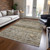 5' X 8' Brown Tan And Black Floral Washable Indoor Outdoor Area Rug