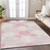 3' X 5' Pink Gray And Ivory Geometric Washable Indoor Outdoor Area Rug