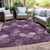 5' X 8' Eggplant Lavender And Ivory Polka Dot Washable Indoor Outdoor Area Rug
