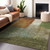 3' X 5' Green Copper And Beige Abstract Washable Indoor Outdoor Area Rug