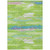 3' X 5' Lime Green And Sky Blue Abstract Washable Indoor Outdoor Area Rug
