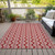5' X 8' Red And Ivory Ogee Washable Indoor Outdoor Area Rug