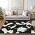 5' X 8' Black And Ivory Abstract Washable Indoor Outdoor Area Rug - Black, Ivory