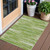 3' X 5' Green And Ivory Striped Washable Indoor Outdoor Area Rug Transitional Style - Green, Ivory Color